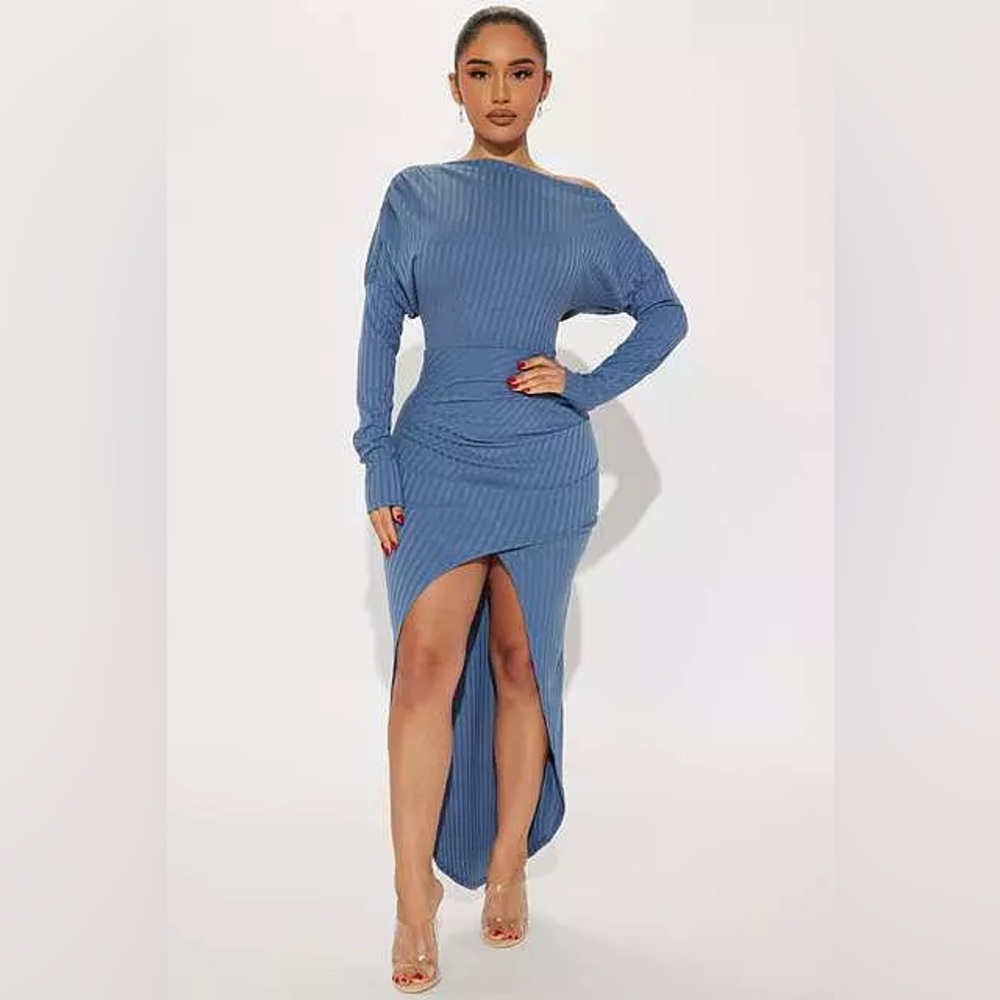 NWT Fashion nova dress - brand new with tags - slate blue - size small